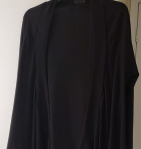Ladies black asymmetric hem cardigan